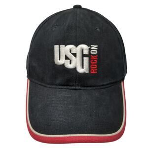 USG Rock On Strapback Baseball Cap Black One Size Embroidered Authentic TSMGI